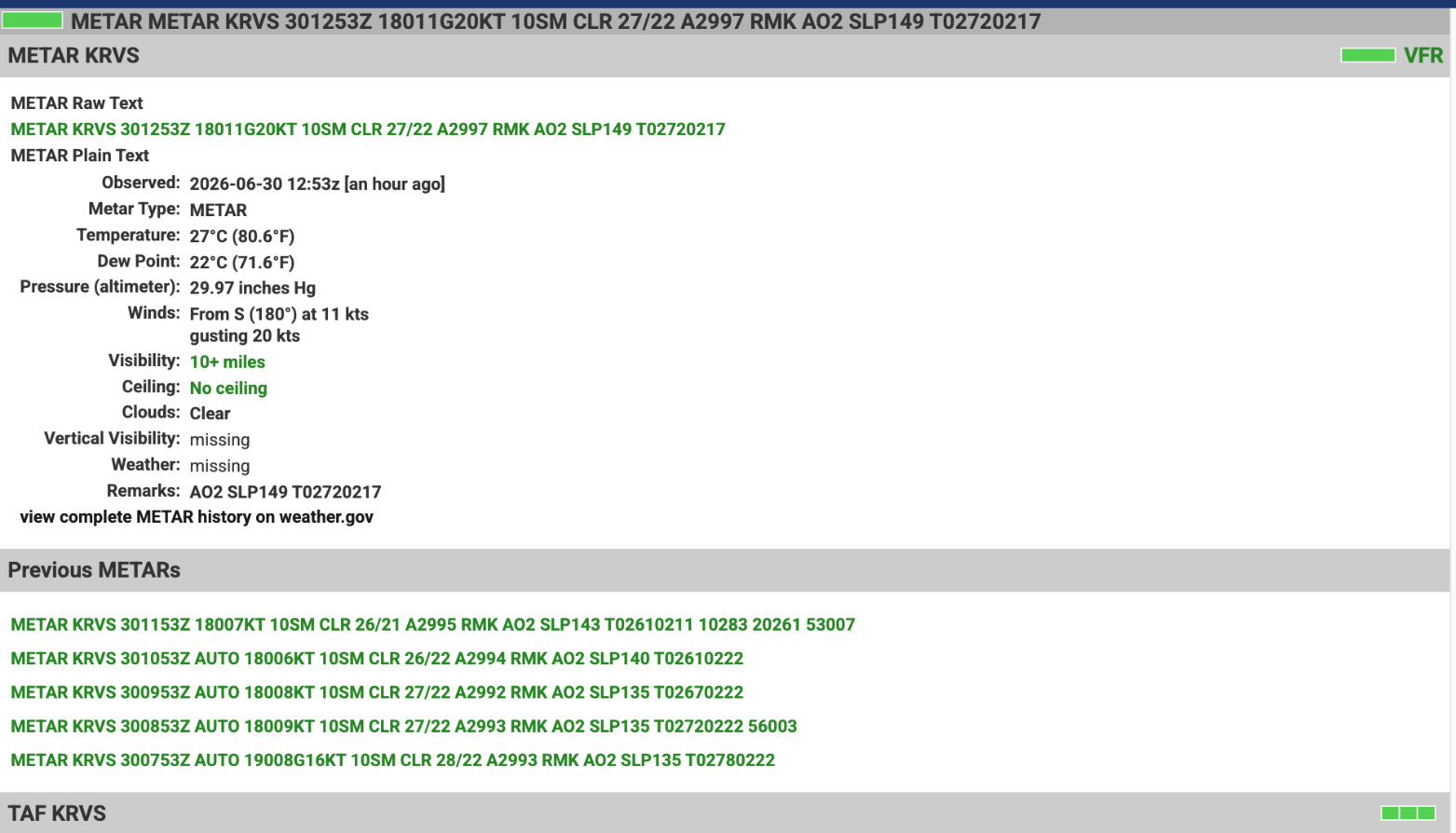 METAR explained